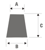 Tapón cónico negro Especial - Ø A=31 m/m  Ø B=39 m/m  Altura C=44 m/m