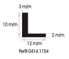 Perfil con forma de "L" 10 x 12 en Goma