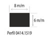 Perfil nº 0414.1519 rectángulo 6 x 8 m/m en Goma